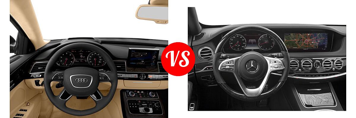 2018 Audi A8 Sedan Sport vs. 2019 Mercedes-Benz S-Class Sedan S 450 - Dashboard Comparison