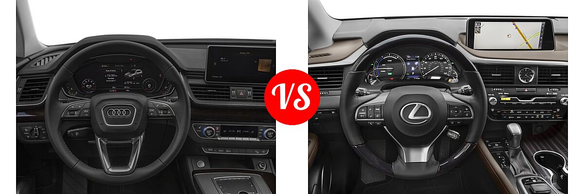 2018 Audi Q5 SUV Premium / Premium Plus / Prestige vs. 2018 Lexus RX 450h SUV RX 450h - Dashboard Comparison