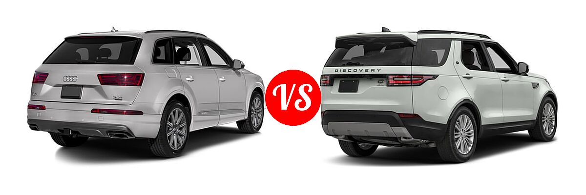 2018 Audi Q7 SUV Premium / Premium Plus / Prestige vs. 2018 Land Rover Discovery SUV HSE / HSE Luxury / SE - Rear Right Comparison