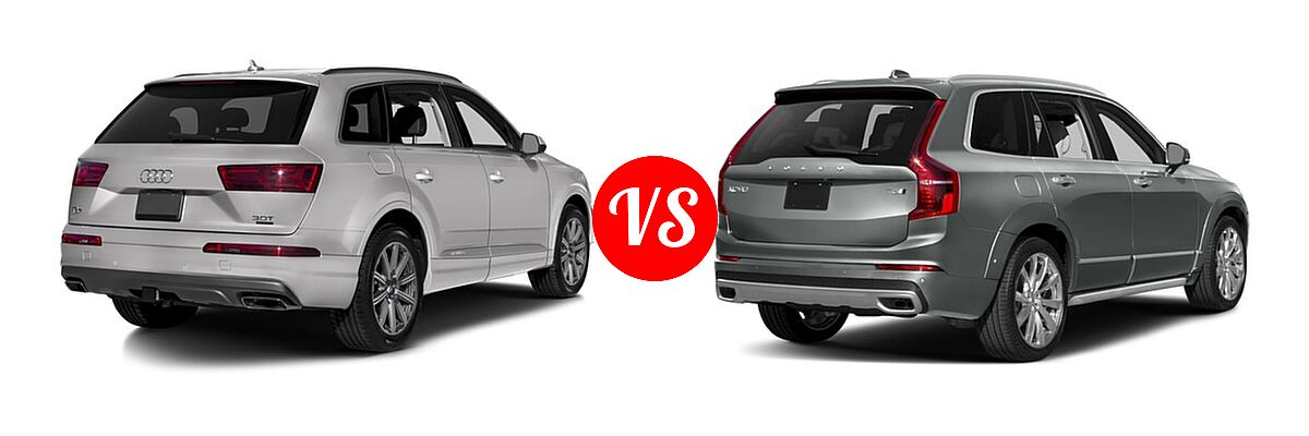2018 Audi Q7 SUV Premium / Premium Plus / Prestige vs. 2018 Volvo XC90 SUV Inscription - Rear Right Comparison
