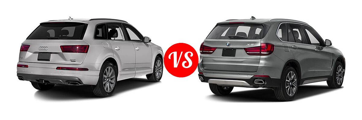 2018 Audi Q7 SUV Premium / Premium Plus / Prestige vs. 2018 BMW X5 SUV Hybrid xDrive40e iPerformance - Rear Right Comparison