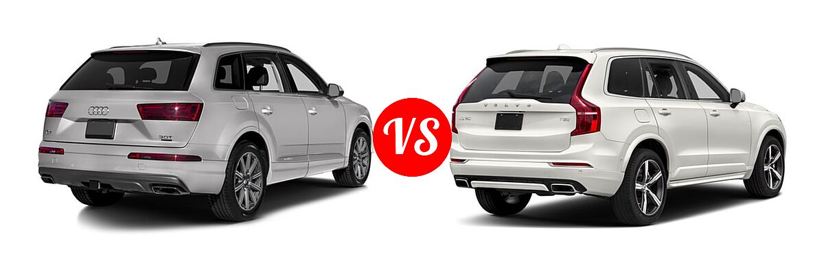 2018 Audi Q7 SUV Premium / Premium Plus / Prestige vs. 2018 Volvo XC90 SUV R-Design - Rear Right Comparison