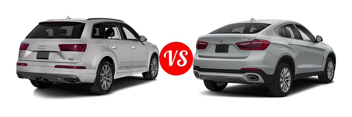 2018 Audi Q7 SUV Premium / Premium Plus / Prestige vs. 2018 BMW X6 SUV sDrive35i / xDrive35i / xDrive50i - Rear Right Comparison
