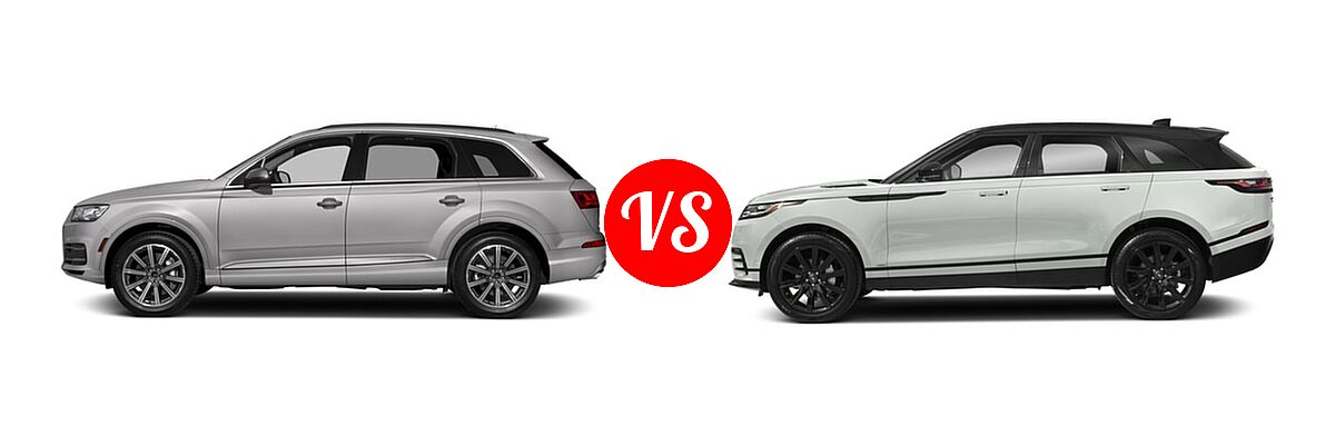 2018 Audi Q7 SUV Premium / Premium Plus / Prestige vs. 2018 Land Rover Range Rover Velar SUV Diesel R-Dynamic HSE / R-Dynamic SE / S - Side Comparison