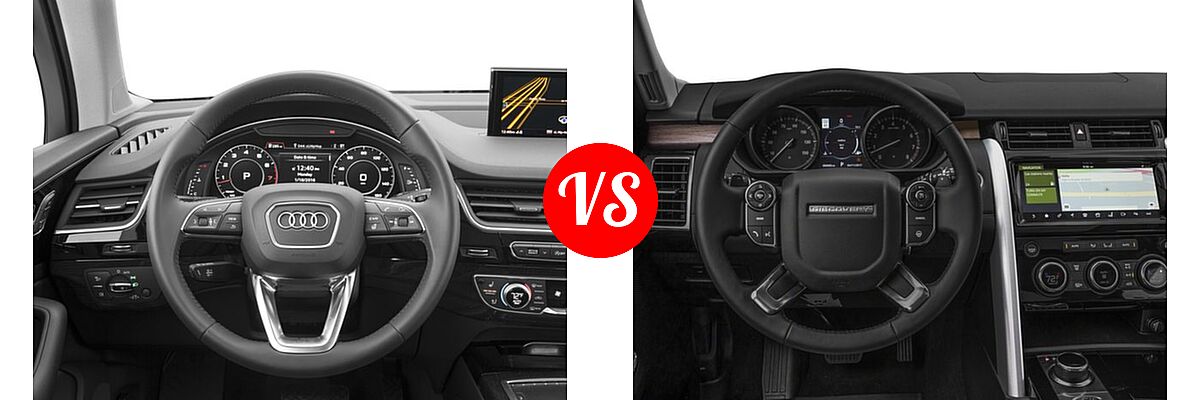 2018 Audi Q7 SUV Premium / Premium Plus / Prestige vs. 2018 Land Rover Discovery SUV HSE / HSE Luxury / SE - Dashboard Comparison