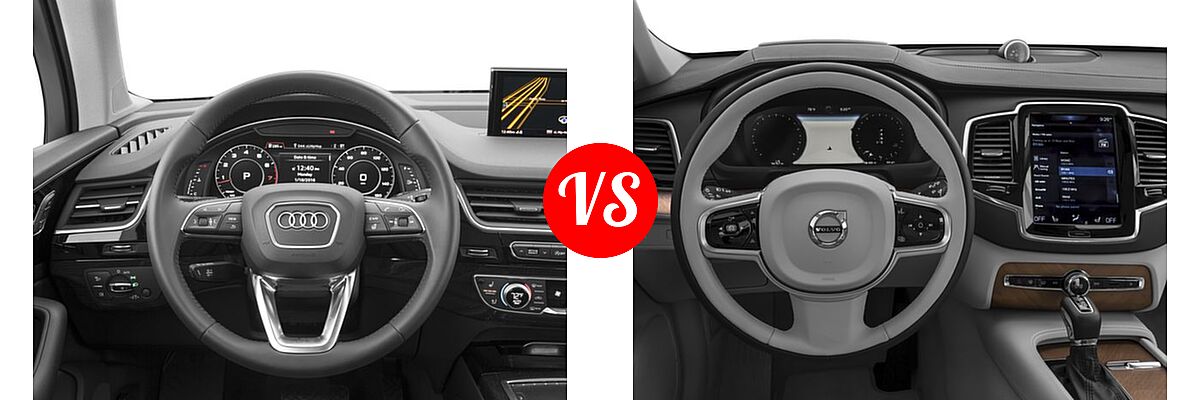 2018 Audi Q7 SUV Premium / Premium Plus / Prestige vs. 2018 Volvo XC90 SUV Inscription - Dashboard Comparison