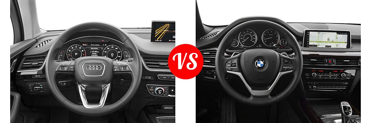 2018 Audi Q7 SUV Premium / Premium Plus / Prestige vs. 2018 BMW X5 SUV Hybrid xDrive40e iPerformance - Dashboard Comparison