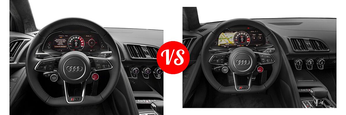 2018 Audi R8 Coupe V10 / V10 plus vs. 2020 Audi R8 Coupe V10 / V10 performance - Dashboard Comparison