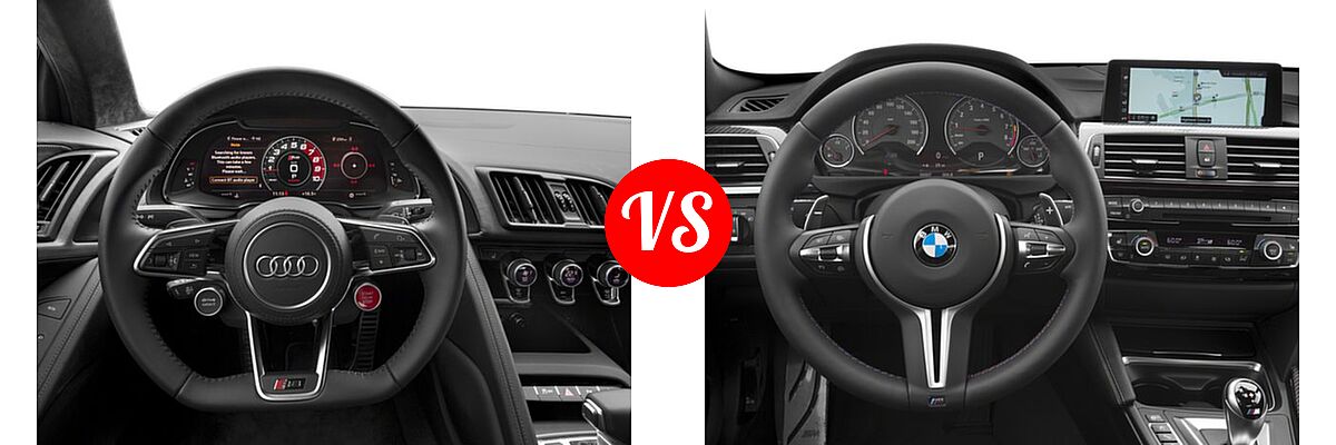 2018 Audi R8 Coupe V10 / V10 plus vs. 2018 BMW M4 Coupe Coupe - Dashboard Comparison