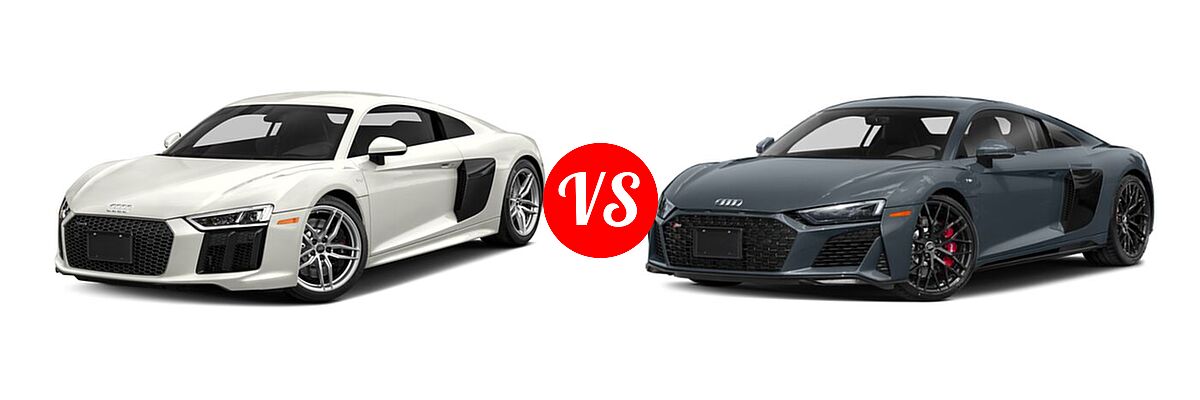 2018 Audi R8 Coupe V10 / V10 plus vs. 2020 Audi R8 Coupe V10 / V10 performance - Front Left Comparison