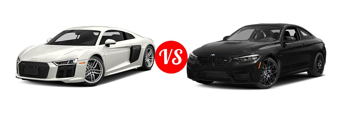 2018 Audi R8 Coupe V10 / V10 plus vs. 2018 BMW M4 Coupe Coupe - Front Left Comparison