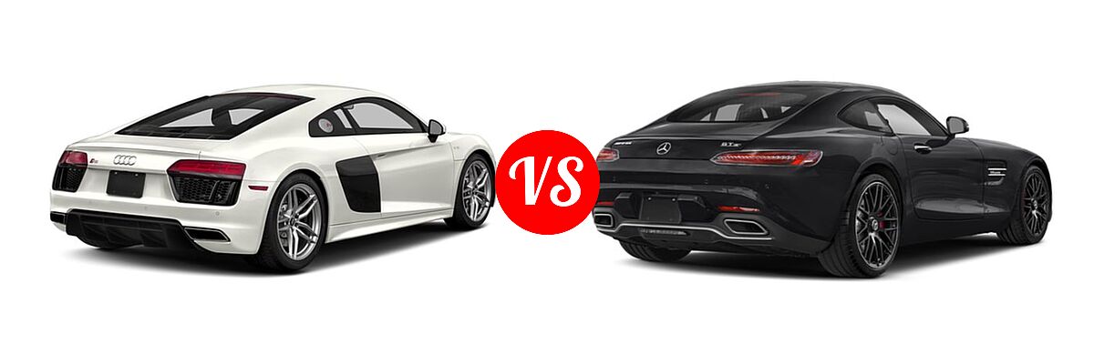 2018 Audi R8 Coupe V10 / V10 plus vs. 2018 Mercedes-Benz AMG GT Coupe AMG GT / AMG GT C / AMG GT R / AMG GT S - Rear Right Comparison