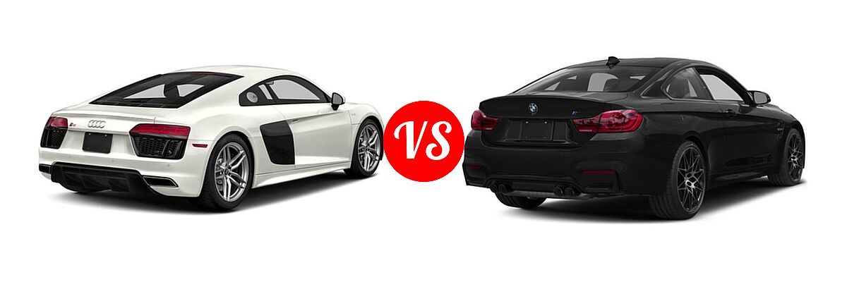 2018 Audi R8 Coupe V10 / V10 plus vs. 2018 BMW M4 Coupe Coupe - Rear Right Comparison