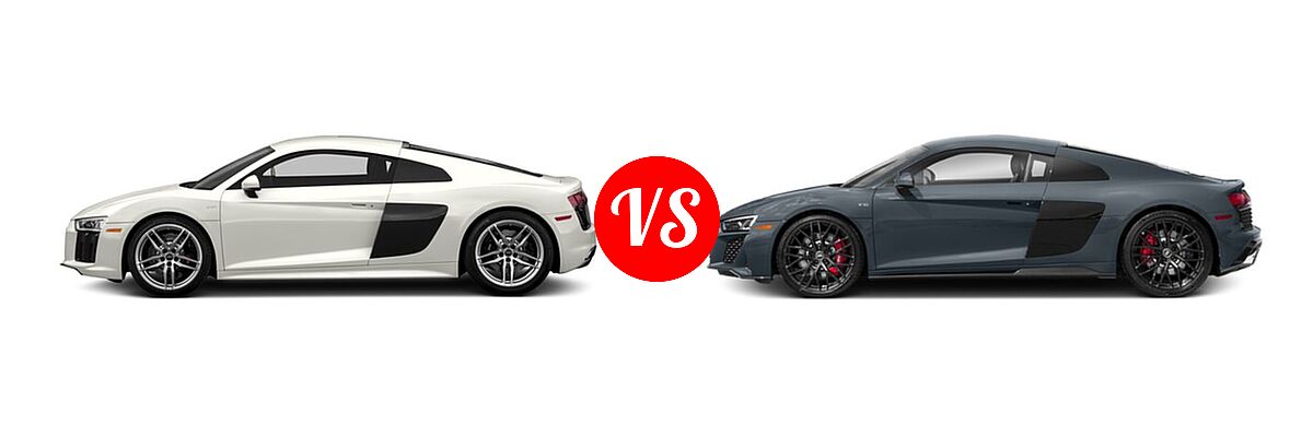2018 Audi R8 Coupe V10 / V10 plus vs. 2020 Audi R8 Coupe V10 / V10 performance - Side Comparison