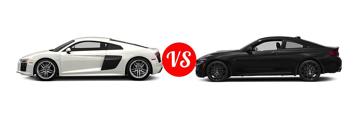 2018 Audi R8 Coupe V10 / V10 plus vs. 2018 BMW M4 Coupe Coupe - Side Comparison