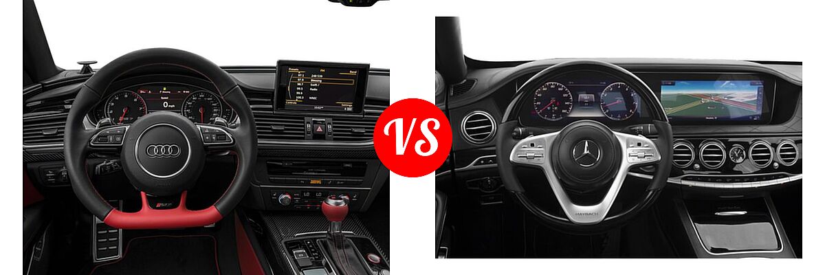 2018 Audi RS 7 Sedan performance vs. 2018 Mercedes-Benz Maybach Sedan Maybach S 560 - Dashboard Comparison