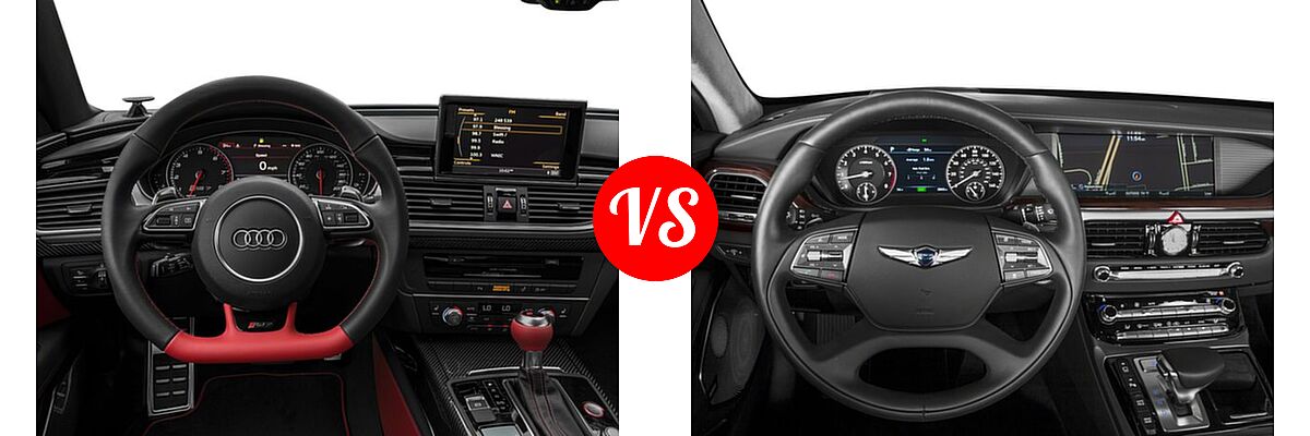 2018 Audi RS 7 Sedan performance vs. 2018 Genesis G90 Sedan 3.3T Premium / 5.0L Ultimate - Dashboard Comparison