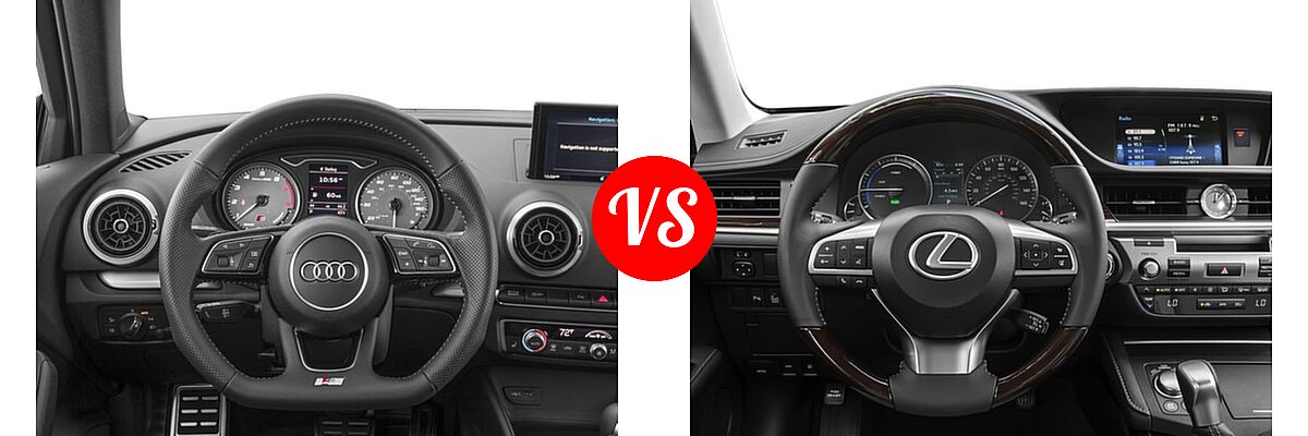 2018 Audi S3 Sedan Premium Plus / Prestige vs. 2018 Lexus ES 300h Sedan ES 300h - Dashboard Comparison