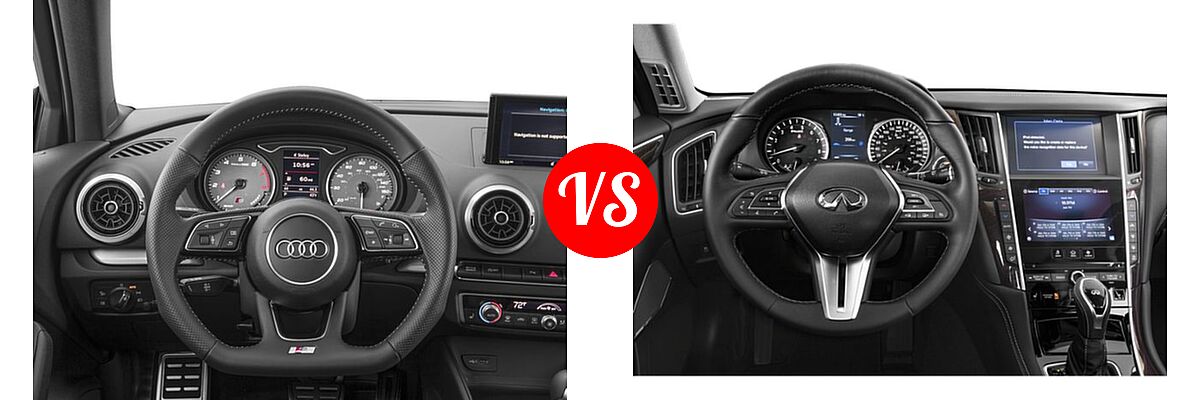 2018 Audi S3 Sedan Premium Plus / Prestige vs. 2018 Infiniti Q50 Sedan 2.0t LUXE / 2.0t PURE / 3.0t LUXE - Dashboard Comparison