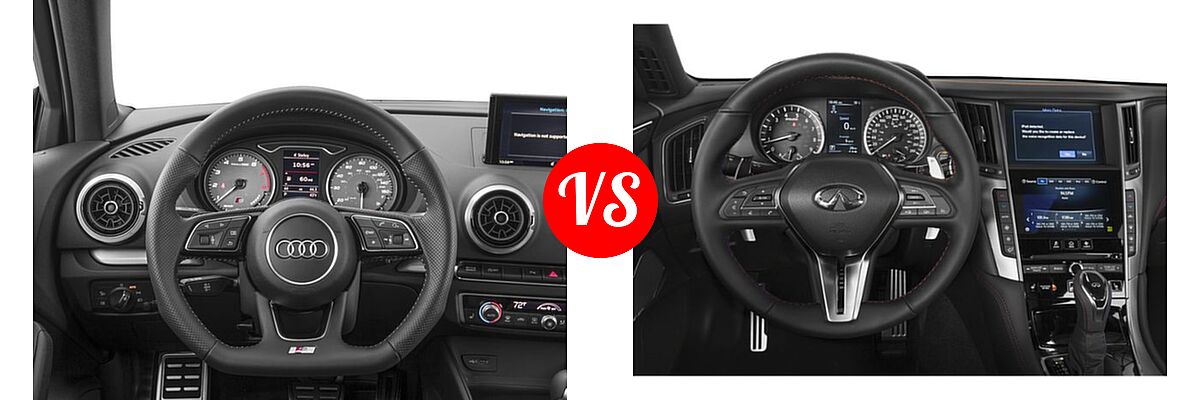 2018 Audi S3 Sedan Premium Plus / Prestige vs. 2018 Infiniti Q50 Sedan 3.0t SPORT - Dashboard Comparison
