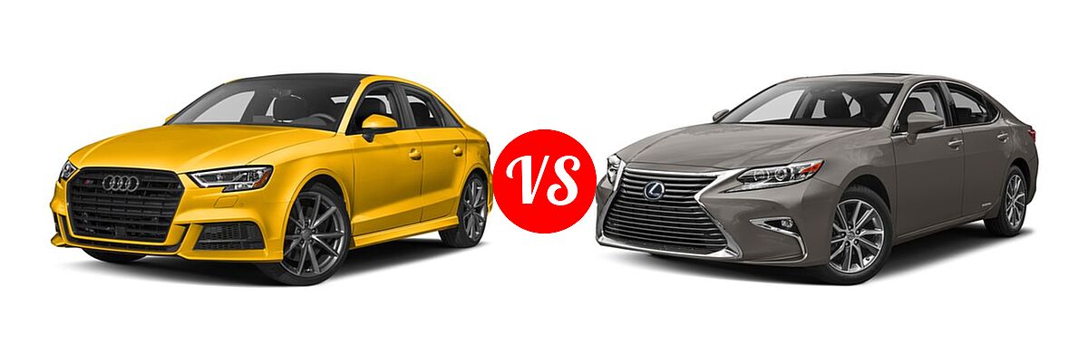 2018 Audi S3 Sedan Premium Plus / Prestige vs. 2018 Lexus ES 300h Sedan ES 300h - Front Left Comparison
