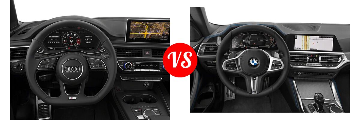 2018 Audi S5 Convertible Premium Plus / Prestige vs. 2022 BMW 4 Series M440i Convertible M440i / M440i xDrive - Dashboard Comparison