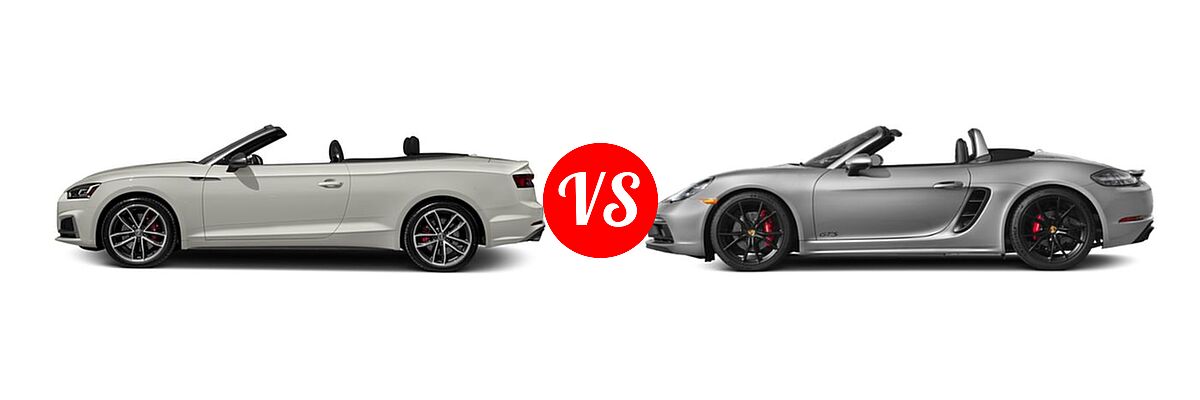 2018 Audi S5 Convertible Premium Plus / Prestige vs. 2018 Porsche 718 Boxster Convertible GTS - Side Comparison