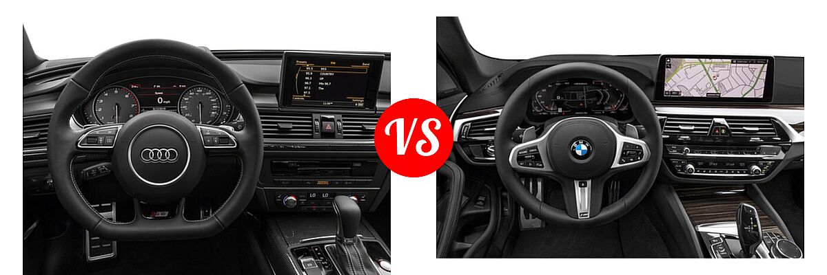 2018 Audi S6 Sedan Premium Plus / Prestige vs. 2022 BMW 5 Series M550i Sedan M550i xDrive - Dashboard Comparison