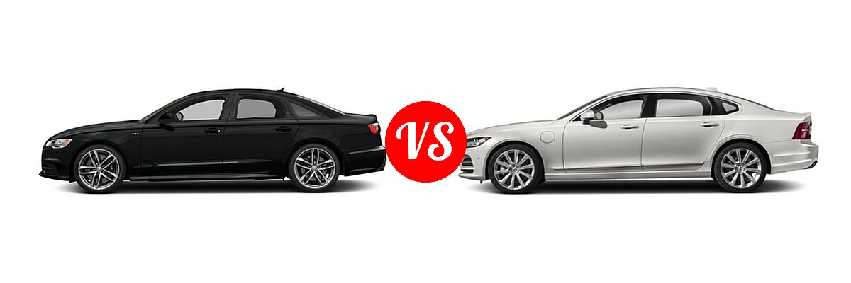 2018 Audi S6 Sedan Premium Plus / Prestige vs. 2019 Volvo S90 Sedan PHEV Inscription / Momentum - Side Comparison