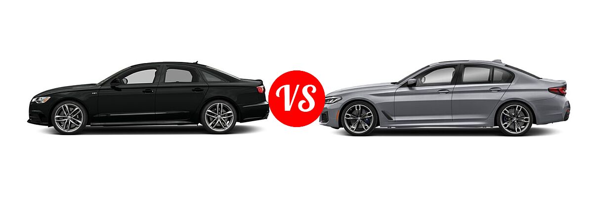 2018 Audi S6 Sedan Premium Plus / Prestige vs. 2022 BMW 5 Series M550i Sedan M550i xDrive - Side Comparison