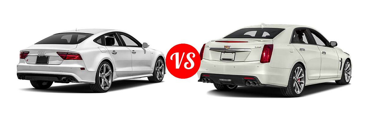 2018 Audi S7 Sedan Premium Plus / Prestige vs. 2019 Cadillac CTS-V Sedan 4dr Sdn - Rear Right Comparison