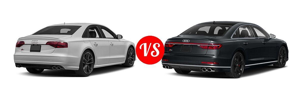 2018 Audi S8 Sedan 4.0 TFSI vs. 2021 Audi S8 Sedan 4.0 TFSI - Rear Right Comparison