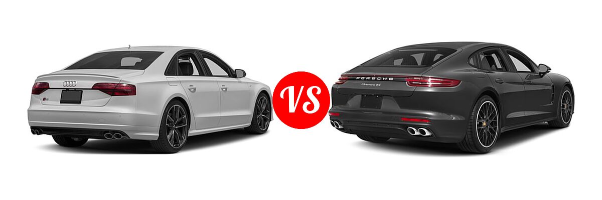 2018 Audi S8 Sedan 4.0 TFSI vs. 2018 Porsche Panamera Sedan 4 / 4 Executive / 4S / 4S Executive / RWD - Rear Right Comparison