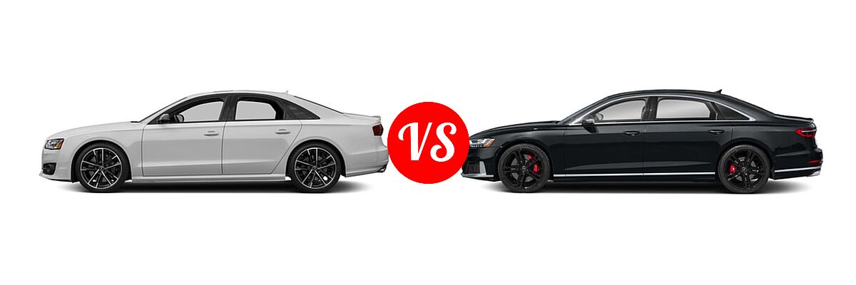 2018 Audi S8 Sedan 4.0 TFSI vs. 2021 Audi S8 Sedan 4.0 TFSI - Side Comparison