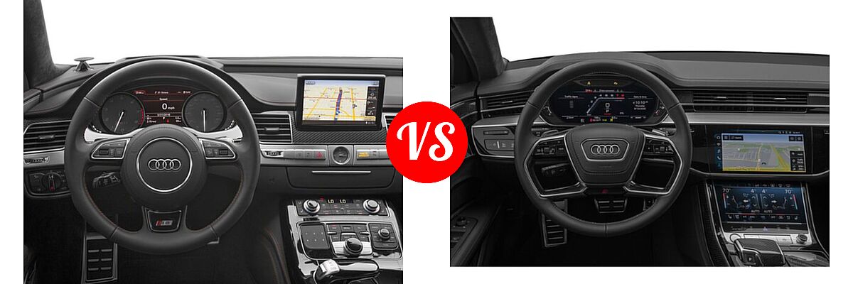 2018 Audi S8 Sedan 4.0 TFSI vs. 2021 Audi S8 Sedan 4.0 TFSI - Dashboard Comparison
