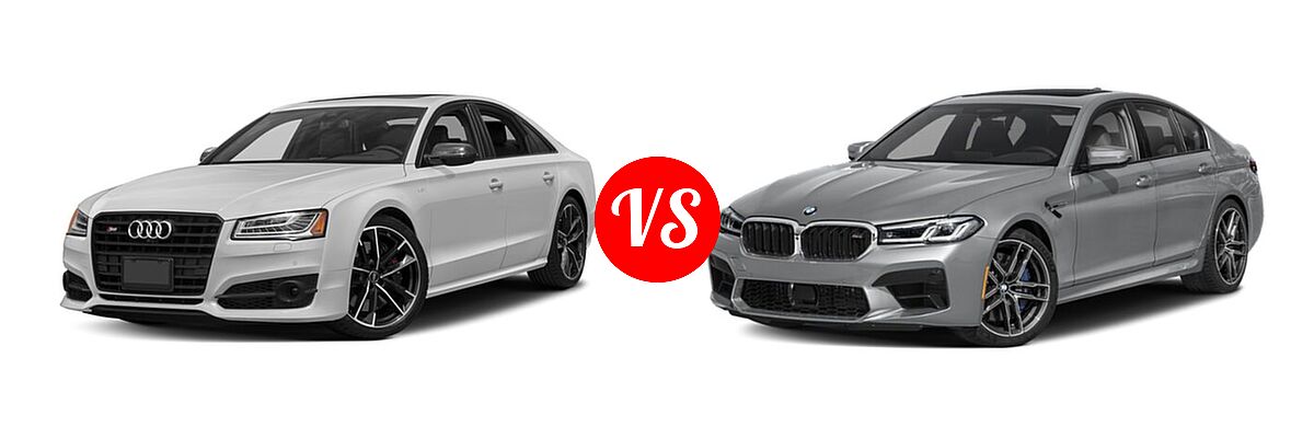 2018 Audi S8 Sedan 4.0 TFSI vs. 2021 BMW M5 Sedan Sedan - Front Left Comparison