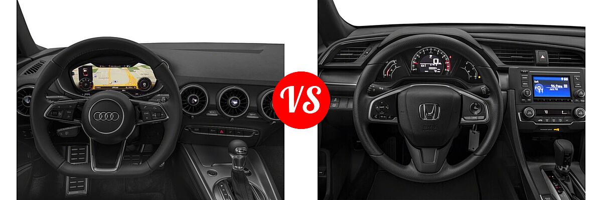 2018 Audi TT Coupe 2.0 TFSI vs. 2018 Honda Civic Coupe LX - Dashboard Comparison