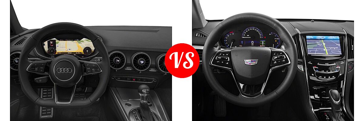 2018 Audi TT Coupe 2.0 TFSI vs. 2018 Cadillac ATS Coupe Coupe AWD / Luxury RWD / Premium Luxury RWD / Premium Performance RWD / RWD - Dashboard Comparison