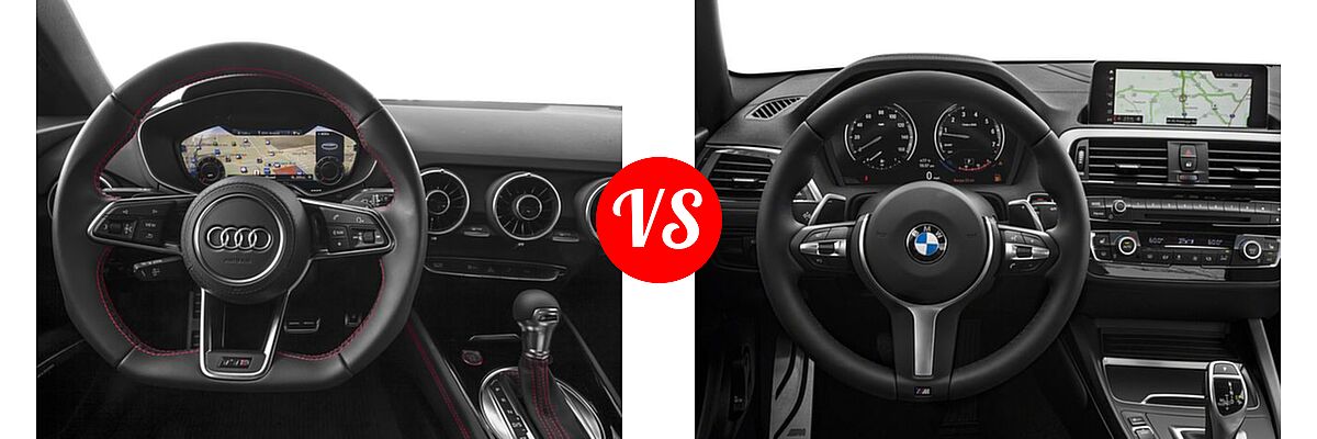 2018 Audi TTS Coupe 2.0 TFSI vs. 2018 BMW 2 Series M240i xDrive Coupe M240i xDrive - Dashboard Comparison