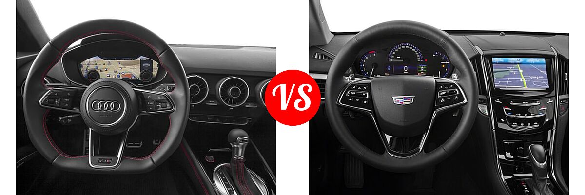 2018 Audi TTS Coupe 2.0 TFSI vs. 2018 Cadillac ATS Coupe Coupe AWD / Luxury RWD / Premium Luxury RWD / Premium Performance RWD / RWD - Dashboard Comparison