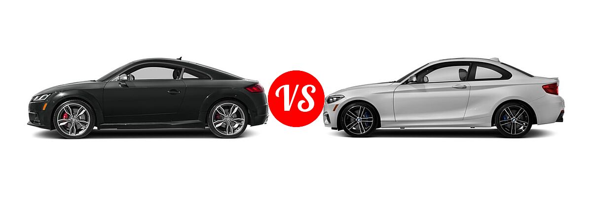 2018 Audi TTS Coupe 2.0 TFSI vs. 2018 BMW 2 Series M240i xDrive Coupe M240i xDrive - Side Comparison