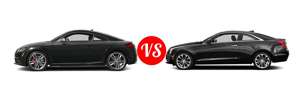 2018 Audi TTS Coupe 2.0 TFSI vs. 2018 Cadillac ATS Coupe Coupe AWD / Luxury RWD / Premium Luxury RWD / Premium Performance RWD / RWD - Side Comparison