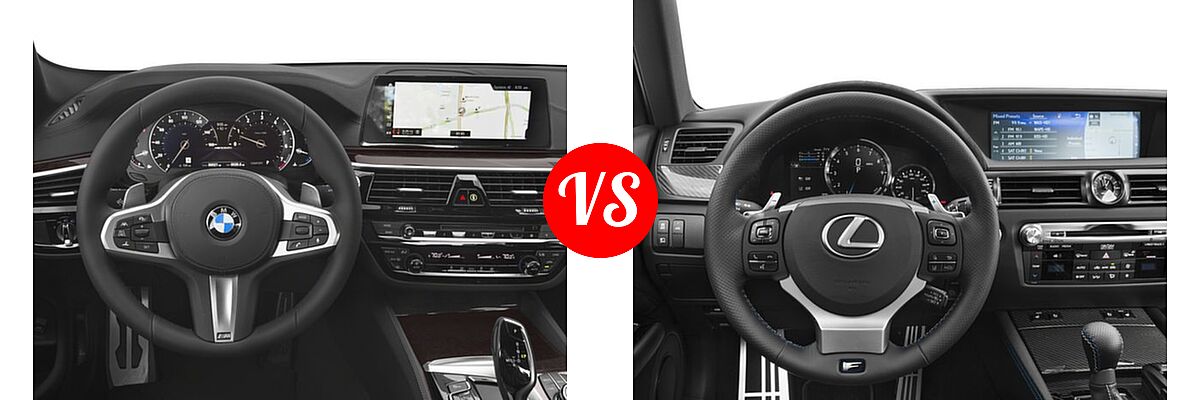 2018 BMW 5 Series M550i xDrive Sedan M550i xDrive vs. 2018 Lexus GS F Sedan RWD - Dashboard Comparison