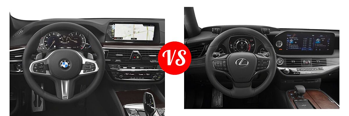 2018 BMW 5 Series M550i xDrive Sedan M550i xDrive vs. 2021 Lexus LC 500 Sedan LS 500 / LS 500 F SPORT - Dashboard Comparison