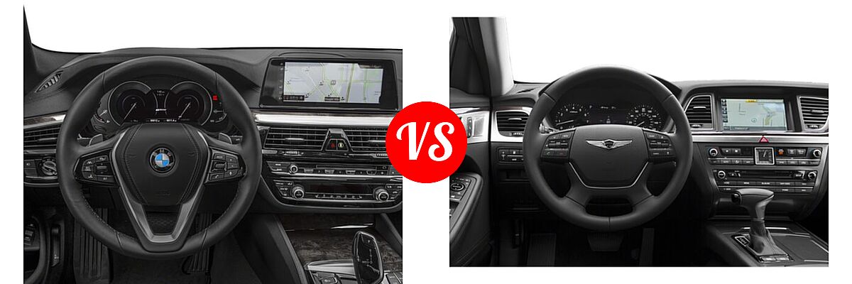 2018 BMW 5 Series Sedan Hybrid 530e iPerformance / 530e xDrive iPerformance vs. 2020 Genesis G80 Sedan 3.8L - Dashboard Comparison
