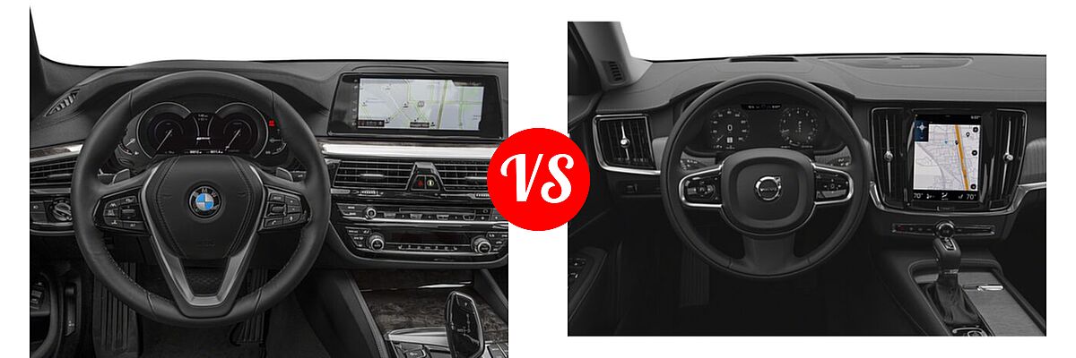 2018 BMW 5 Series Sedan Hybrid 530e iPerformance / 530e xDrive iPerformance vs. 2021 Volvo S90 Sedan Inscription / Momentum / R-Design - Dashboard Comparison
