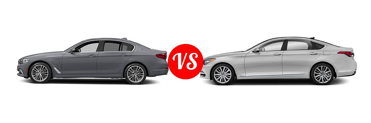 2018 BMW 5 Series Sedan Hybrid 530e iPerformance / 530e xDrive iPerformance vs. 2020 Genesis G80 Sedan 5.0L Ultimate - Side Comparison