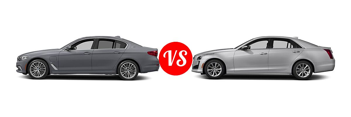 2018 BMW 5 Series Sedan Hybrid 530e iPerformance / 530e xDrive iPerformance vs. 2018 Cadillac CTS Sedan AWD / Luxury RWD / Premium Luxury RWD / RWD - Side Comparison