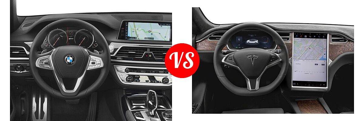 2018 BMW 7 Series Sedan Hybrid 740e xDrive iPerformance vs. 2018 Tesla Model S Sedan 100D / 75D / P100D - Dashboard Comparison