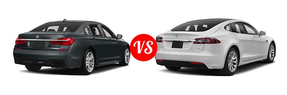 2018 BMW 7 Series Sedan Hybrid 740e xDrive iPerformance vs. 2018 Tesla Model S Sedan 100D / 75D / P100D - Rear Right Comparison